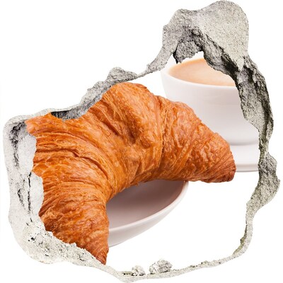 Diera 3D fototapety na stenu nálepka Croissanty a káva