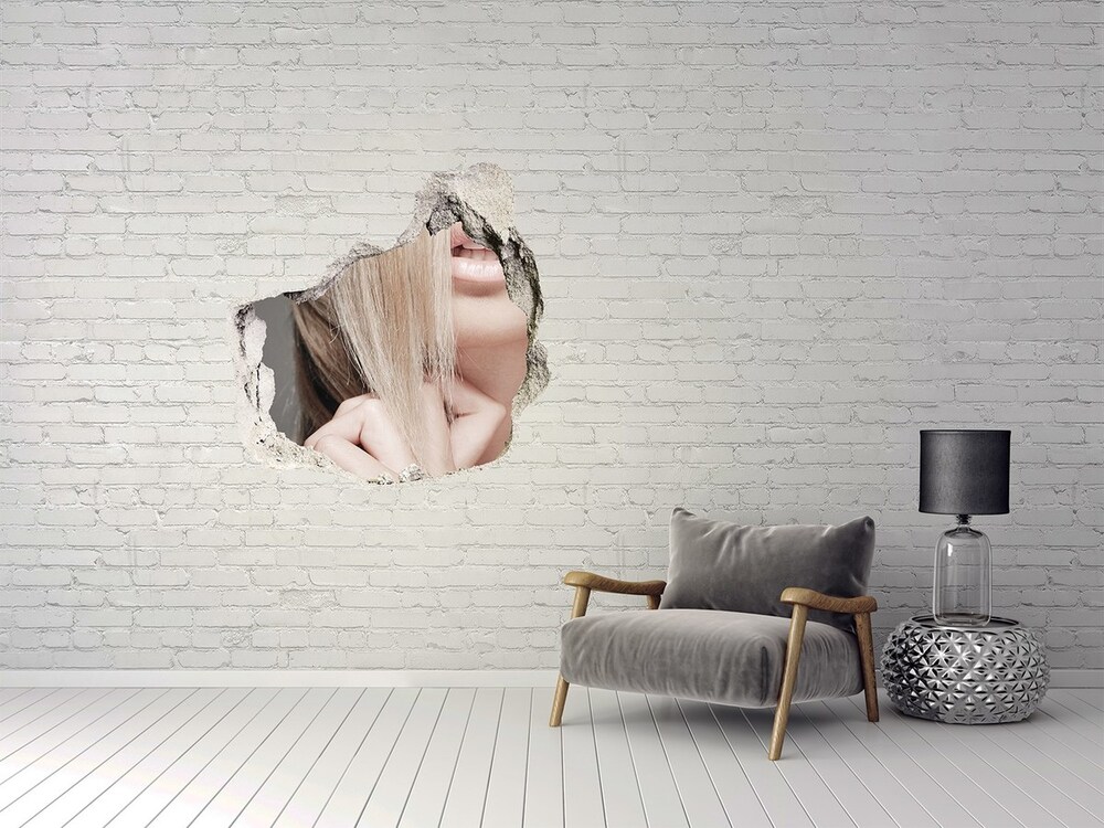 Fotoobraz diera na stenu Krásna blondína