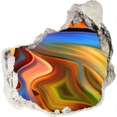 Diera 3D fototapety na stenu Farebná krajina v diere v stene