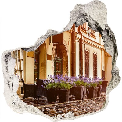 Samolepiaca nálepka betón Očarujúci kútik s levanduľou