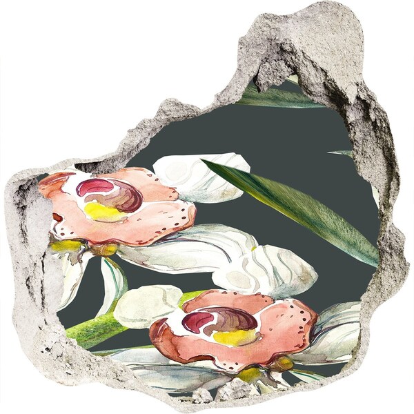 Nálepka fototapeta 3D výhľad Kvety v betóne