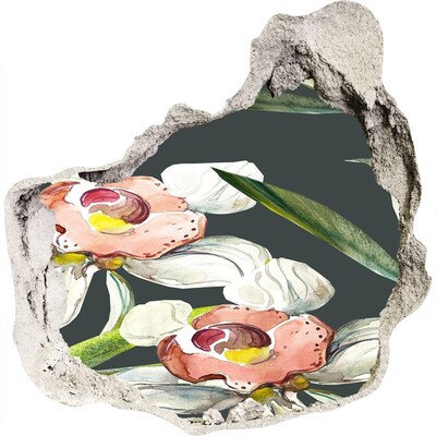 Nálepka fototapeta 3D výhľad Kvety v betóne