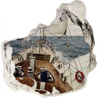 Nálepka fototapeta 3D výhľad Jachta na mori