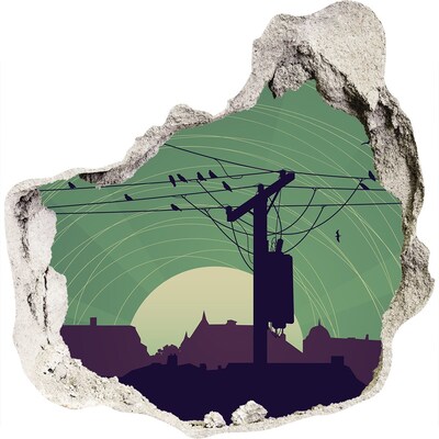 Diera 3D fototapety nálepka Západ slnka v meste