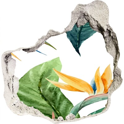 Fototapeta diera na stenu 3D Tropický raj za múrom