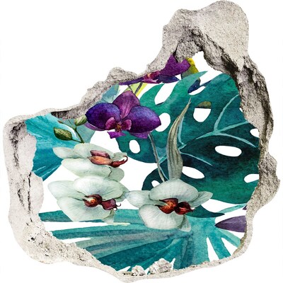 Samolepiaca diera na stenu Tropická záhrada s dierou v stene