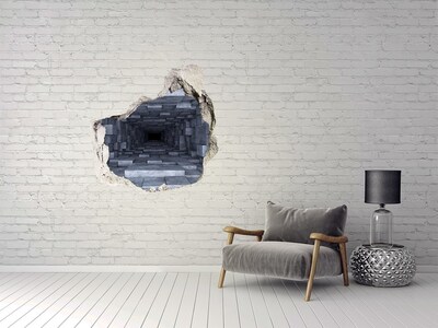Fototapeta diera na stenu 3D Hlboký tunel v betóne