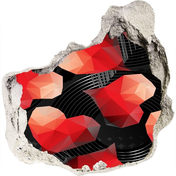 Díra 3D ve zdi nálepka Geometria v šrotu
