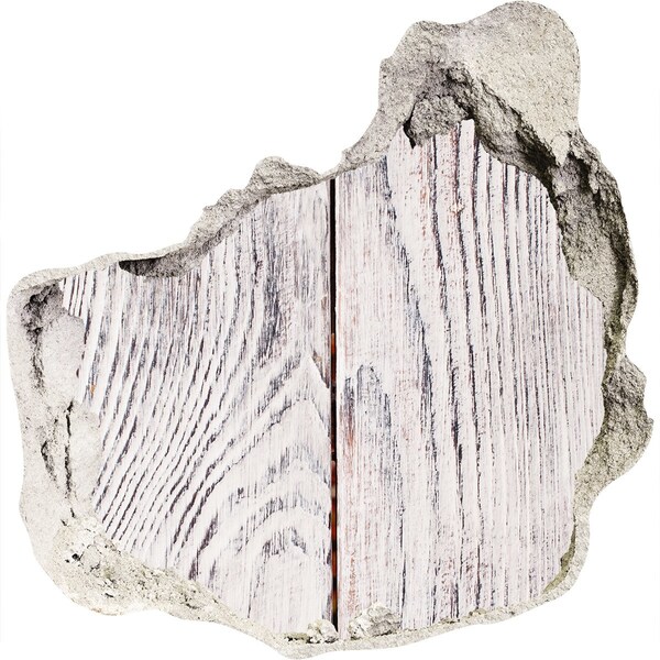 Diera 3D v stene na stenu Drevená doska v poškodenej stene