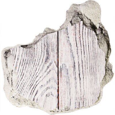 Diera 3D v stene na stenu Drevená doska v poškodenej stene