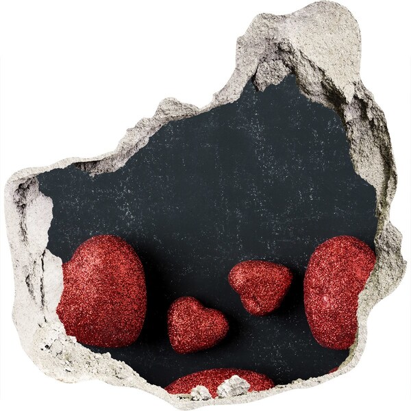 Díra 3D ve zdi nálepka Srdce v troskách