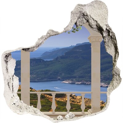Nálepka 3D diera na stenu Výhľad na malebný záliv
