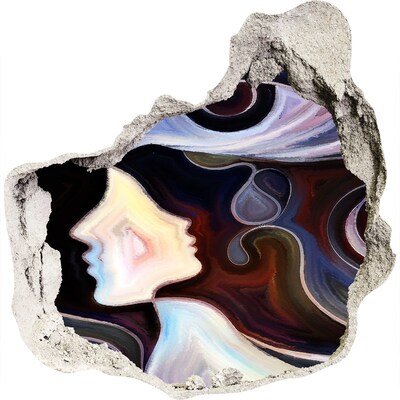 Fototapeta diera na stenu Tváre v chaose farieb