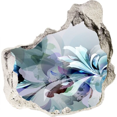 Nálepka fototapeta 3D výhľad Kvetinová ilúzia v betóne