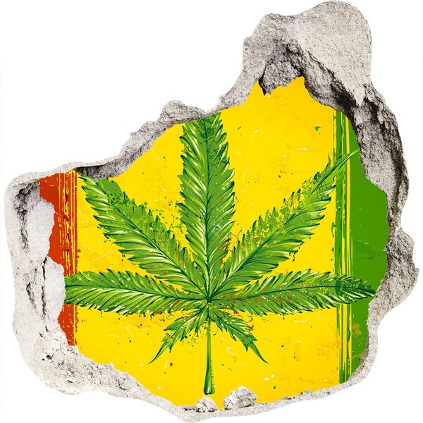 Fotoobraz diera na stenu Rasta vlajka