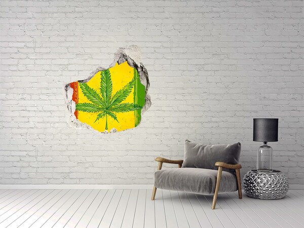 Fotoobraz diera na stenu Rasta vlajka