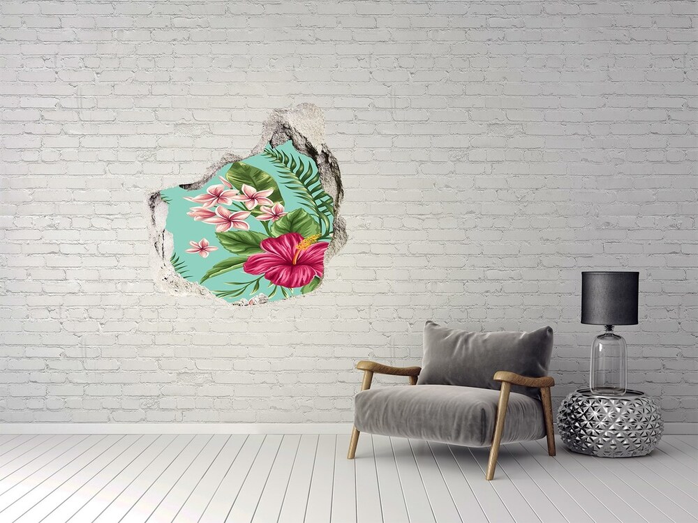 Diera 3D fototapety na stenu nálepka Havajské kvety
