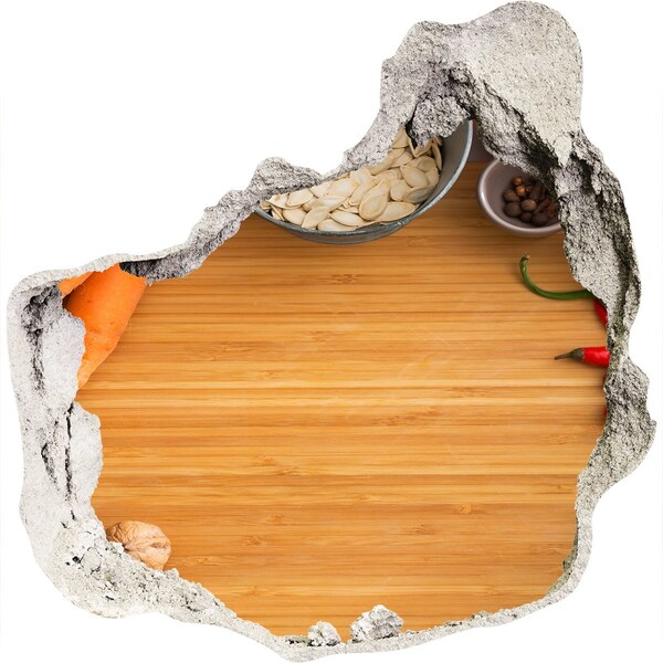 Diera 3D fototapety na stenu Pohľad na kuchyňu spoza steny