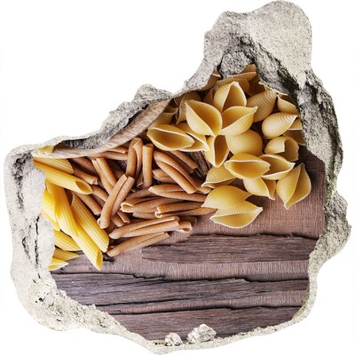 Nálepka fototapeta 3D Cestoviny Diera v stene