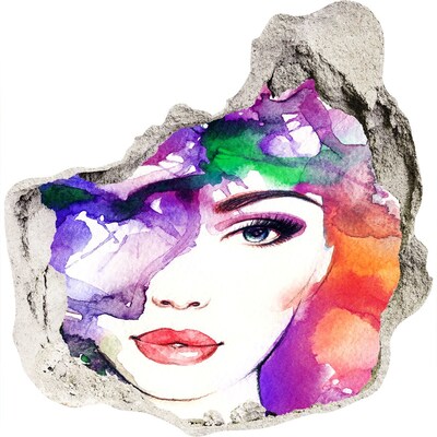 Nálepka fototapeta 3D výhľad Portrét vo farebnej vode