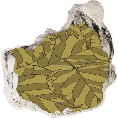 Nálepka diera na stenu Listy v betóne