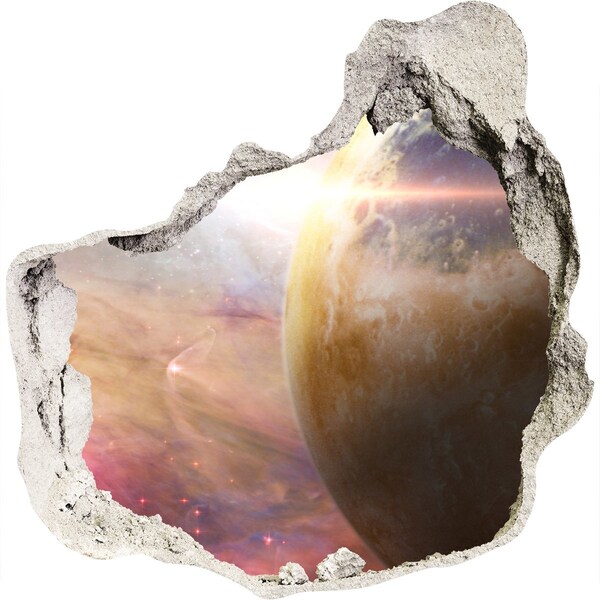 Nálepka 3D diera na stenu Vesmírne dobrodružstvo