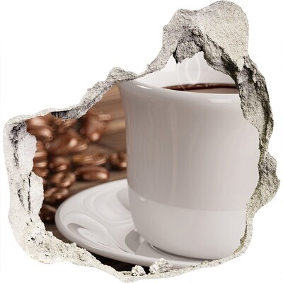 Samolepiaca diera nálepka betón Káva a fazule na pozadí steny