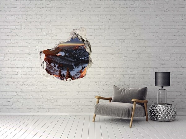 Samolepiaca nálepka na stenu Zimná horská krajina