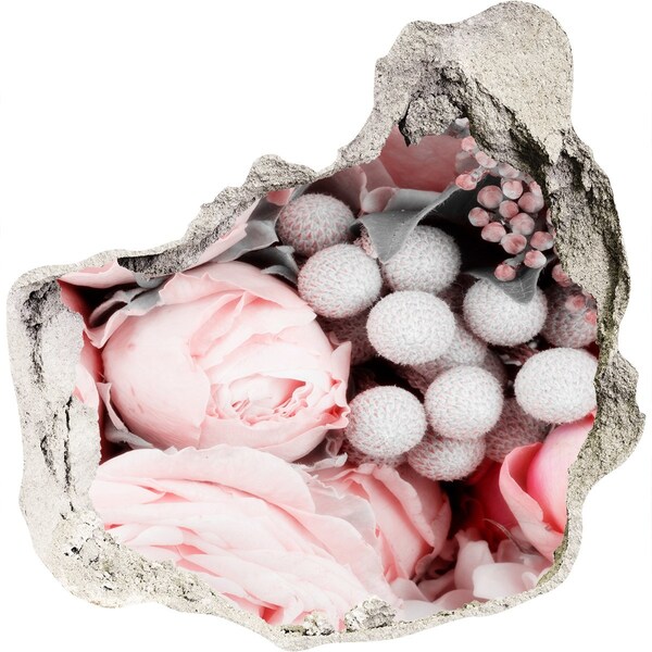 Nálepka 3D diera samolepiaca Kvetinový raj za múrom