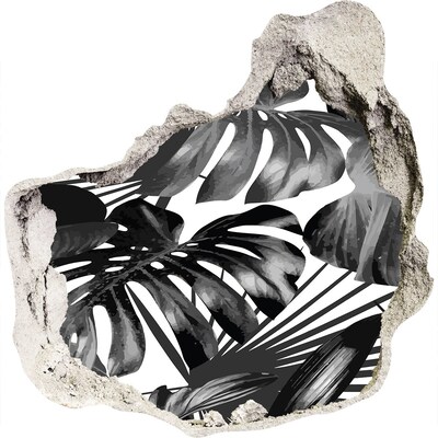 Nálepka 3D diera Tropická džungľa v monochromatickom štýle