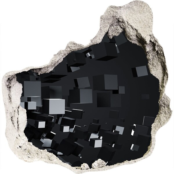 Samolepiaca nálepka na stenu Čierne kocky v 3D priestore