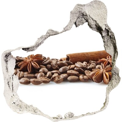 Fototapeta diera na stenu 3D Kávové zrná škorica