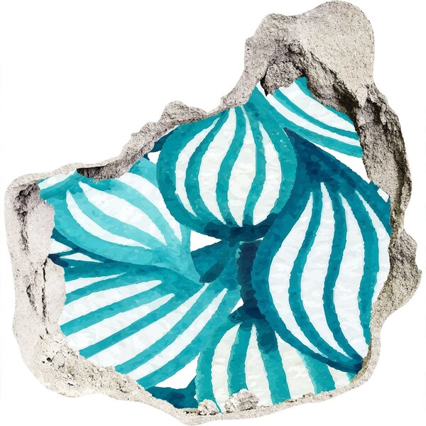 Nálepka fototapeta 3D výhľad Tropické listy v diere v stene