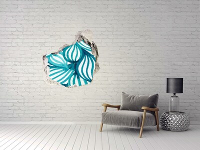 Nálepka fototapeta 3D výhľad Tropické listy v diere v stene