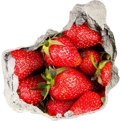 3D diera nálepka Sladké jahody v betóne