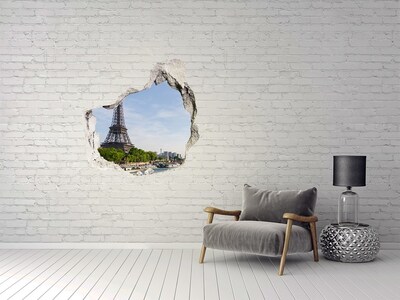 Foto fotografie diera na stenu Eiffelova veža v paríži