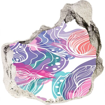 Samolepiaca diera nálepka Diera v stene Kvetinové vzory