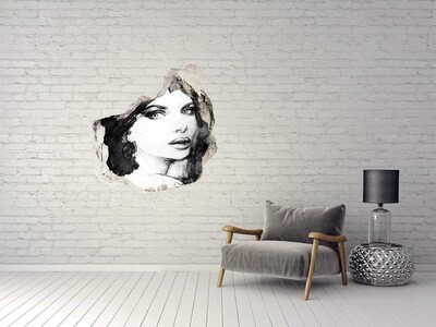 3D diera na stenu Portrét ženy