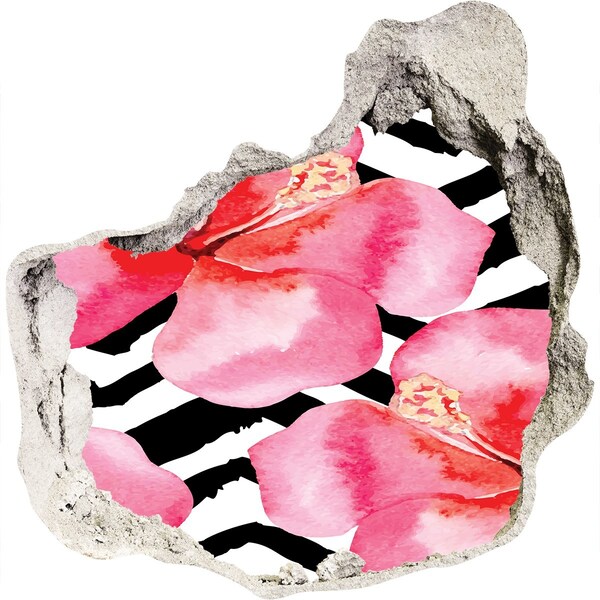 Nálepka fototapeta 3D výhľad Kvetinová diera v stene