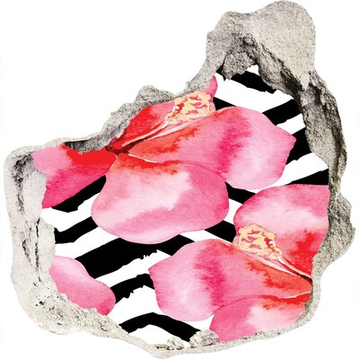 Nálepka fototapeta 3D výhľad Kvetinová diera v stene