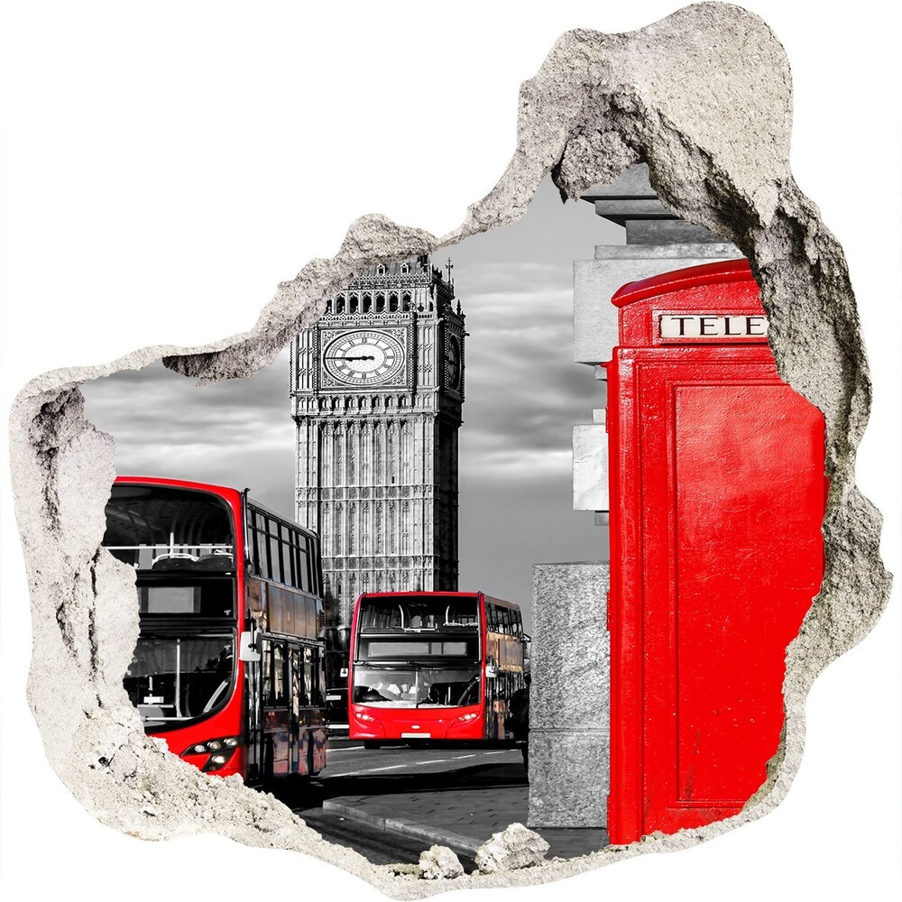Nálepka fototapeta 3D výhľad Červené autobusy