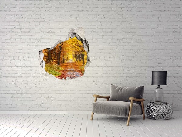 Fototapeta diera na stenu 3D Jesenná alej v lese