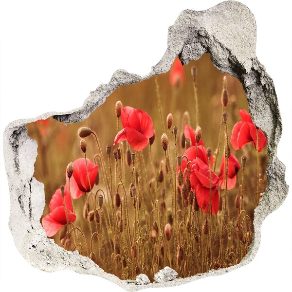 Samolepiaca diera na stenu Kvety medzi zničeným múrom