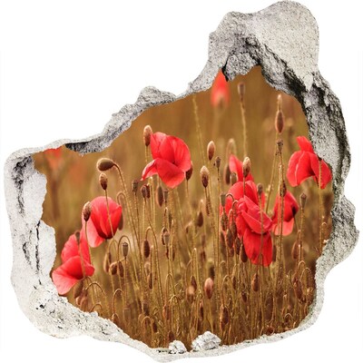 Samolepiaca diera na stenu Kvety medzi zničeným múrom