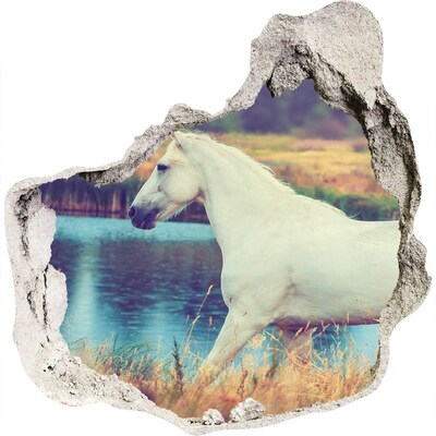 Fototapeta diera na stenu White horse lake