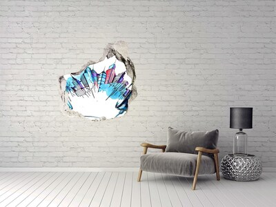 Fotoobraz diera na stenu Moderné mesto v ruinách