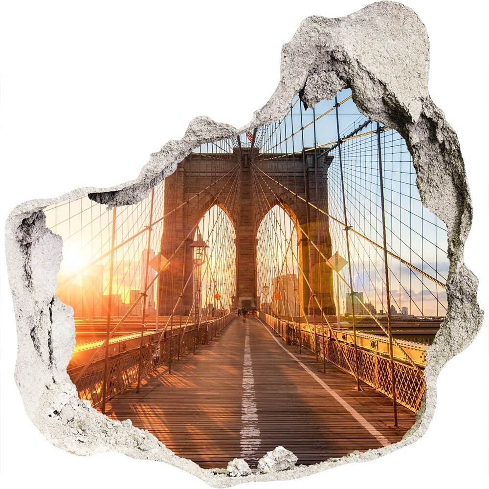Nálepka 3D diera samolepiaca Brooklyn bridge