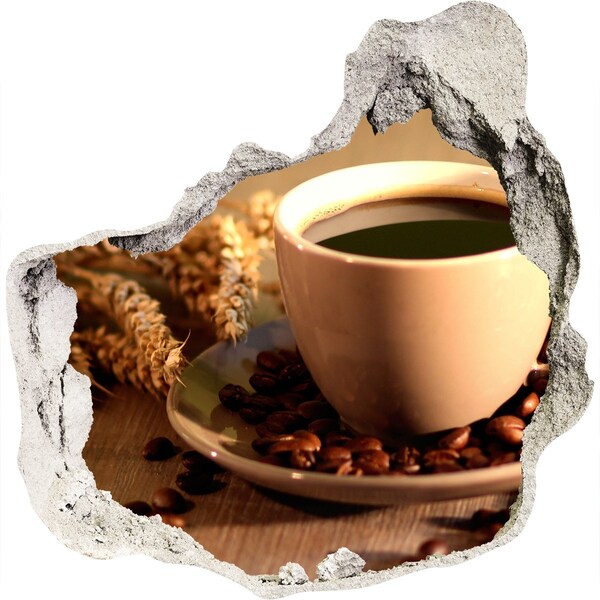 3D diera na stenu Káva so zrnami