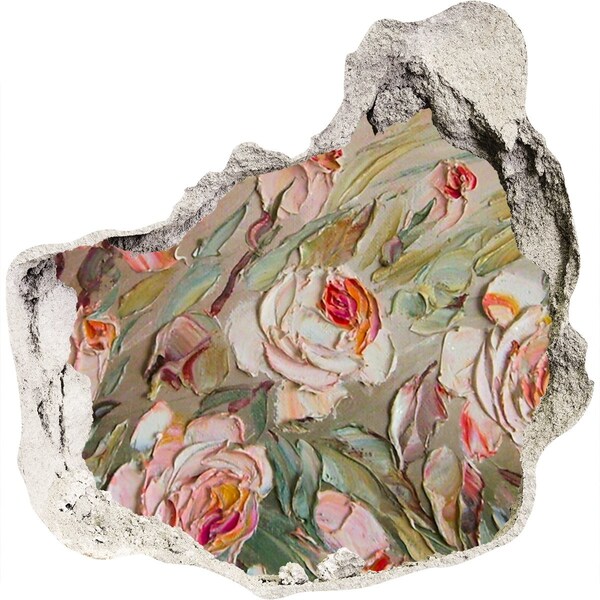 Diera 3D fototapety nálepka Kvetinová záhrada v zničenej stene