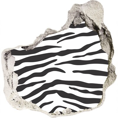 Nálepka 3D diera samolepiaca Zebra v stene